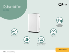 Qlima DD808 Luchtontvochtiger 75 m³