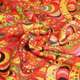 Terlenka bedrukt oranje abstract met foil goud