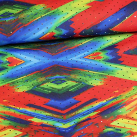 Terlenka bedrukt abstract met foil zilver