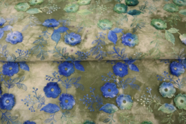 17692-106 "Tie & Dye embroidery" groen/blauw