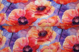 Stenzo tricot digitaal  25855-14 ''Into the Poppy Fields'' print