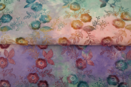 17692-09 "Tie & Dye embroidery" multi-color
