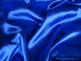 Polyester satijn kobalt blauw