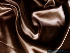 Polyester satijn donker bruin