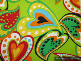 Terlenka bedrukt flowerpower lime