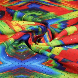 Terlenka bedrukt abstract met foil zilver