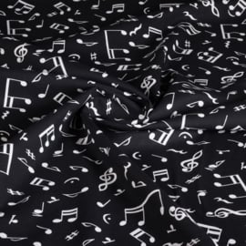Muziek noten zwart ondergrond met witte muzieknoten