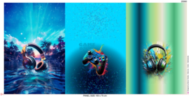 25060 'music is my world' (3 luik 75x150cm)
