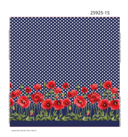 Stenzo paneel 25925-15 ''Poppy Field in Blue'' (150x150cm)