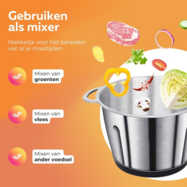 COCHO® Elektrische Vleesmolen - Elektrische Keukenmahine - Elektrische Keuken Slicer - Antislip Ontwerp - 3 Liter - 2 Standen