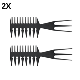 COCHO® Brede 3 Way Kam Zwart - 2 Stuks - Styling Tool - Kapper Kam - Haar Kam