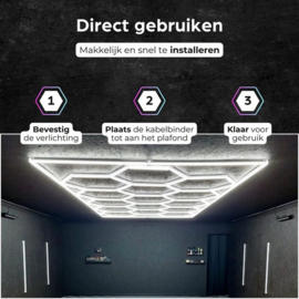 NEW Rebel Hexagon led - Kapper verlichting - Hexagon led panelen -Garage verlichting - Auto verlichting - Kapsalon verlichting - Binnenverlichting - Energiezuinige verlichting - Fitness Led verlichting