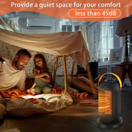 Elektrische kachel – 3 standen – Ventilatorkachel - Met omvalbeveiliging en oververhittingsbeveiliging - Draaifunctie - Verwarming - wit /1500W