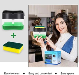 COCHO® Soap Press - Zeepdispenser met Spons - Zeeppompdispenser - Sponshouder met zeep