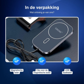 Autohouder Telefoonhouder met Draadloze Oplader - Geschikt voor alle Qi Apparaten - Maximale Laadsnelheid - Draadloos Opladen - Autolader Magnetisch - Auto Oplader