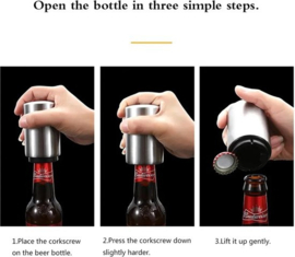 Automatische bieropener zwart bier fles opener met magneet