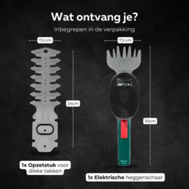COCHO® Heggenschaar Accu - heggenschaar electrisch - Heggenschaar - Klein - Groen - Grastrimmer - Grasschaarmes
