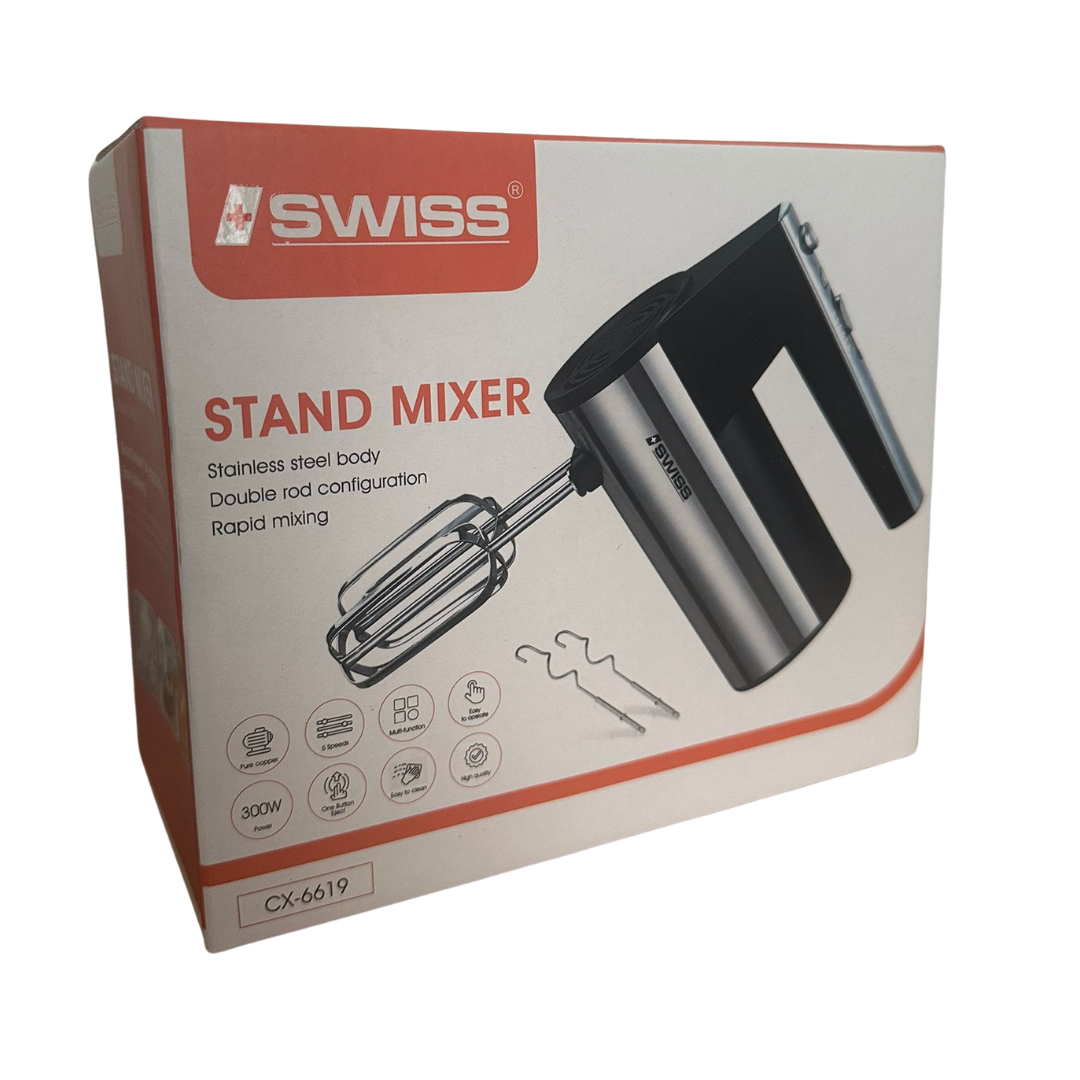 ISWISS CX-6619 - Handmixer - Grijs - 300W - Hoogwaardige 5-Snelheden Mixer met Turbo Knop