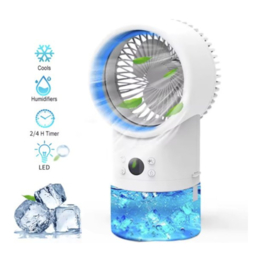 COCHO® Pro Mini Aircooler Met Water 420ML - LED 7 Kleuren - 3 Snelheden - Timerfunctie 2-4 uur - Draagbare Airconditioning - Luchtkoeler - 4-in-1 Luchtkoeler - Mini Airconditioning - Ventilator - Pro Mobiele Airconditioning