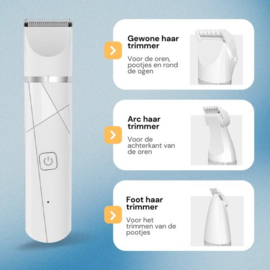 professionele 4 in 1 Hondentondeuse Set -Ideaal voor Honden en Katten - Slijper Inbegrepen -Draadloos - Ultra stil