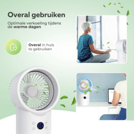 COCHO® Pro Mini Aircooler Met Water 420ML - LED 7 Kleuren - 3 Snelheden - Timerfunctie 2-4 uur - Draagbare Airconditioning - Luchtkoeler - 4-in-1 Luchtkoeler - Mini Airconditioning - Ventilator - Pro Mobiele Airconditioning