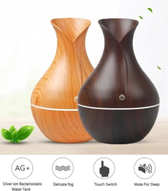 Aroma Diffuser 240ML - Luchtbevochtiger – Verdamp Olie Diffuser - Luchtbevochtiger – Verdamper – Aromatherapie - Geurverspreider - Vlam effect