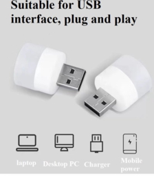 COCHO® Mini USB LED lamp wit - LED lampje - Nachtlampje - Wit - USB-A