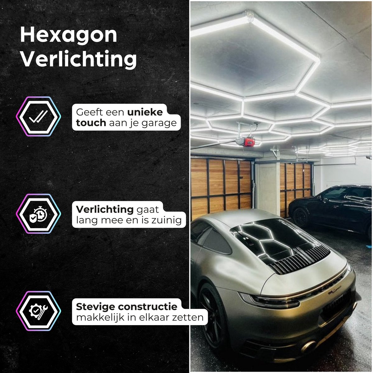 NEW Rebel Hexagon led - Kapper verlichting - Hexagon led panelen - Hexagon led garage - Spieder Verlichting- Garage verlichting