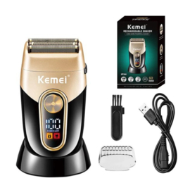 Kemei KM-3209 Oplaadbare Baard Scheerapparaat Elektrisch Scheerapparaat Mannen Scheerapparaat Drijvende Haar Trimmer Gezichtsverzorging Scheren Machine