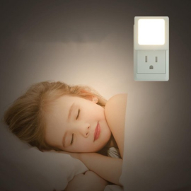 2 x LED-nachtlampje plug-in/stopcontact -nachtlampje met dag/nacht sensor - plugin ledlamp – Nachtlampje - warm licht – dimbaar – Voor in de baby/kinder kamer