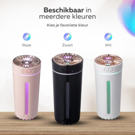 COCHO® Aroma Diffuser Draadloos 300ML - USB Humidifier - Luchtbevochtiger Met ultrasone - Roze met led-verlichting - Voor kantoor, thuis, in de auto