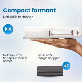 COCHO® Multifunctionele Mini Mop - Dweilsysteem - Mini Dweil - Raamwisser - Vloertrekker - Vloerwisser