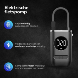 COCHO® Elektrische fietspomp - Scooter Motor Auto - Draagbare luchtcompressor bandenpomp - Tot wel 10.3 bar - USB oplaadbaar