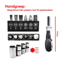 COCHO® 17 in 1 LED Zaklamp - Delige Dopsleutel Set - Handgreep - Inbussleutels