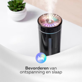 COCHO® Aroma Diffuser Draadloos 300ML - USB Humidifier - Luchtbevochtiger Met ultrasone - Roze met led-verlichting - Voor kantoor, thuis, in de auto