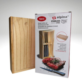 Alpina Messenset - 4 Stuks - Bamboe hout - Bamboe Messenset - Bamboe messen