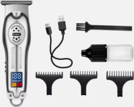 Kemei Professionele Tondeuse - Draadloze Tondeuse - Tondeuse Mannen - Tondeuse hoofdhaar - Haartrimmer - Zilver - Tondeuses - Trimmer Mannen