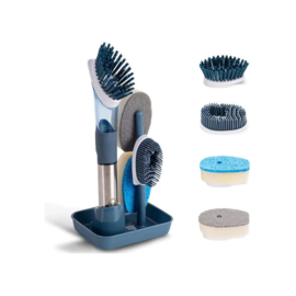 COCHO® 4 in 1 Afwasborstel - Afwasborstel met zeepdispenser - Afwasborstel set met houder - Schoonmaakborstel - Borstel