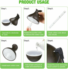 Aroma Diffuser 240ML - Luchtbevochtiger – Verdamp Olie Diffuser - Luchtbevochtiger – Verdamper – Aromatherapie - Geurverspreider - Vlam effect