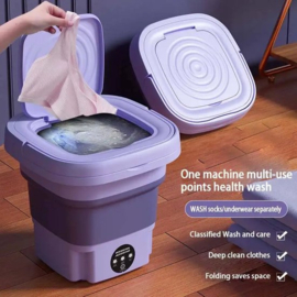 Mini wasmachine 8L - Met Droogrek - Camping wasmachine - Opvouwbare wasmachine - Handwasmachine - Fruitwasser - Kampeer wasmachine - Wasdroger