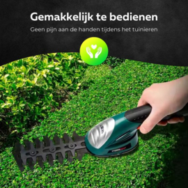 COCHO® Heggenschaar Accu - heggenschaar electrisch - Heggenschaar - Klein - Groen - Grastrimmer - Grasschaarmes