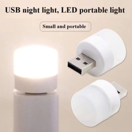 COCHO® Mini USB LED lamp wit - LED lampje - Nachtlampje - Wit - USB-A