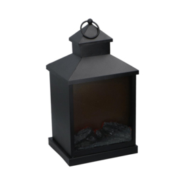 Grundig Haardlamp/ Lantaarn - Metaal - Vuursimulatie - LED - Timer - 36 cm