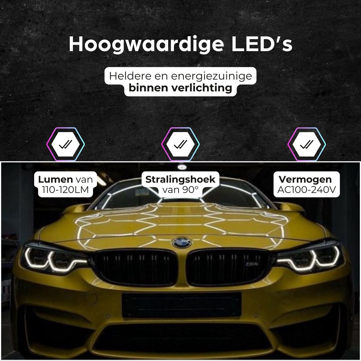NEW Rebel Hexagon led - Kapper verlichting - Hexagon led panelen - Hexagon led garage - Spieder Verlichting- Garage verlichting