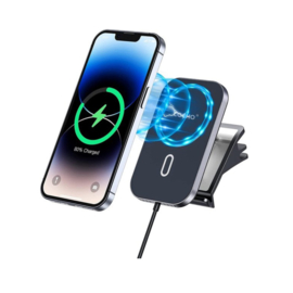 Autohouder Telefoonhouder met Draadloze Oplader - Geschikt voor alle Qi Apparaten - Maximale Laadsnelheid - Draadloos Opladen - Autolader Magnetisch - Auto Oplader