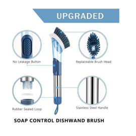 COCHO® 4 in 1 Afwasborstel - Afwasborstel met zeepdispenser - Afwasborstel set met houder - Schoonmaakborstel - Borstel