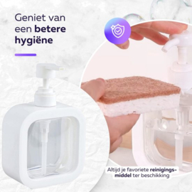 COCHO® Zeeppompjes Wit - SET van 2 Zeepdispensers - Zeeppomp - Zeeppompje vrijstaand - Zeepdispenser Wit - Keuken - Badkamer - Toilet - Zeepdispensers
