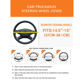 COCHO® Auto Stuurhoes - Steering Covers Geschikt 37-38Cm Auto Decoratie Koolstofvezel - Kies een Kleur