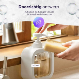 COCHO® Zeeppompjes Wit - SET van 2 Zeepdispensers - Zeeppomp - Zeeppompje vrijstaand - Zeepdispenser Wit - Keuken - Badkamer - Toilet - Zeepdispensers