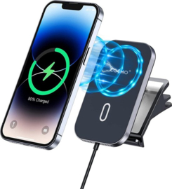 COCHO® Autohouder Telefoonhouder met Draadloze Oplader - Geschikt voor alle Qi Apparaten - Maximale Laadsnelheid - Draadloos Opladen - Autolader Magnetisch - Auto Oplader